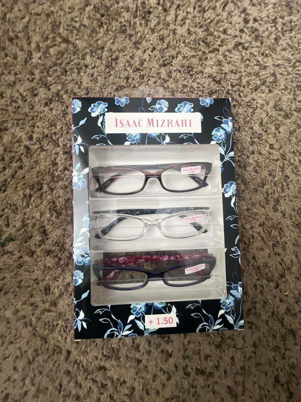 Isaac Mizrahi 3-Pack Women's Reading Glasses Gift Box Set +1.50 Diopter